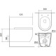 AQ1106LWS-00 (унитаз без крышки) ЕВРОПА Унитаз подвесной безободковый 525*360*260мм, тонкое сиденье с механизмом плавного закрывания, крепеж