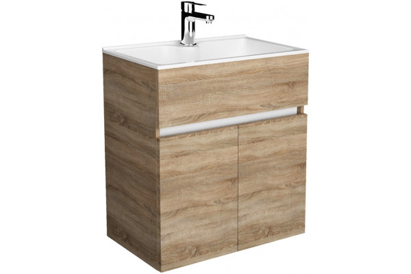 Тумба с раковиной 1MarKa Mira 60 дуб сонома, подвесная, с дверками