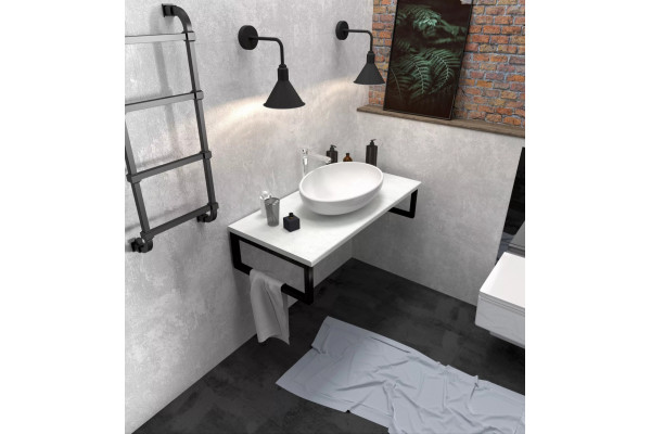 Столешница с раковиной 1MarKa Grunge Loft 100 бетон светлый в современном стиле