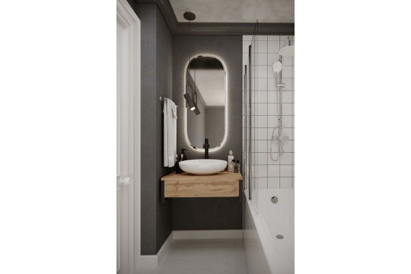 Тумба с раковиной 1MarKa Grunge Loft 80 дуб вотан, подвесная, с ящиками
