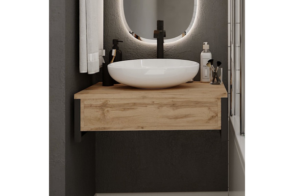 Тумба с раковиной 1MarKa Grunge Loft 100 дуб вотан, подвесная, с ящиками