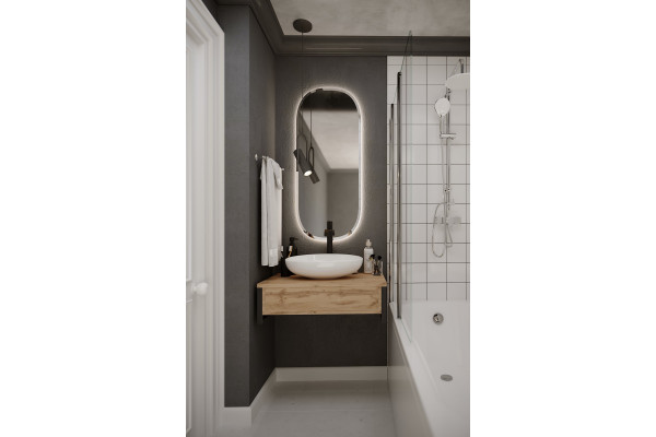 Тумба с раковиной 1MarKa Grunge Loft 100 дуб вотан, подвесная, с ящиками