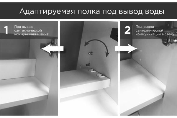 Тумба с раковиной 1MarKa Lira 40П подвесная, дуб сонома, левая, ручки хром