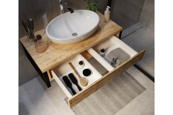 Мебель для ванной 1MarKa Grunge Loft 80 дуб вотан подвесная, с ящиками