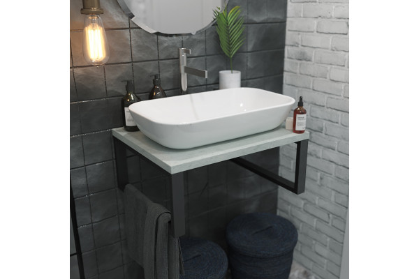 Столешница с раковиной 1MarKa Grunge Loft 60 бетон светлый