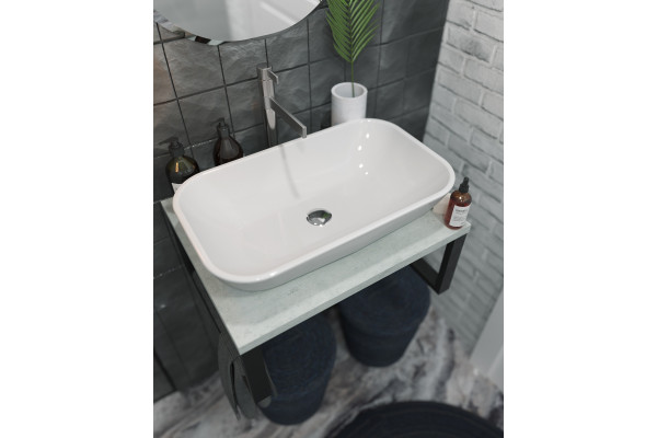 Столешница с раковиной 1MarKa Grunge Loft 60 бетон светлый
