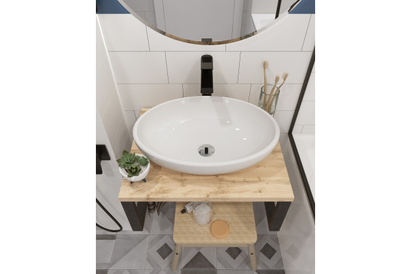 Столешница с раковиной 1MarKa Grunge Loft 60 дуб вотан
