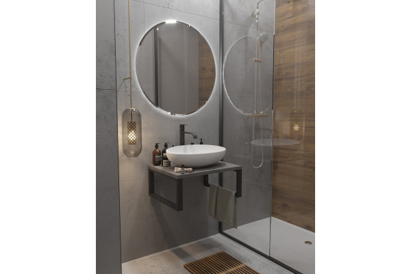 Столешница с раковиной 1MarKa Grunge Loft 60 бетон темно-серый