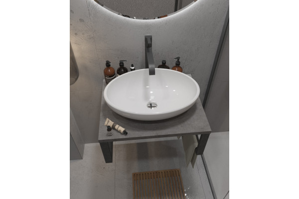Столешница с раковиной 1MarKa Grunge Loft 60 бетон темно-серый