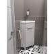 Тумба с раковиной 1MarKa Penta 37x37 белый глянец, напольная, угловая