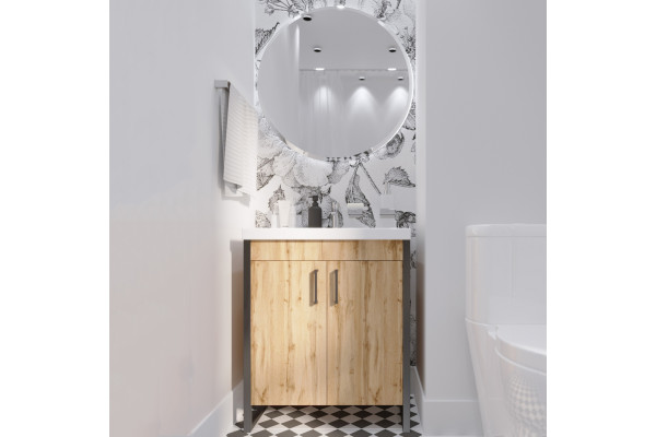 Мебель для ванной 1MarKa Grunge Loft 70Н дуб Вотан с дверками, матовая