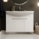 Тумба с раковиной 1MarKa Lina classic new 105 белый глянец, с дверками и ящиком, с доводчиками, ручки хром