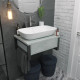 Тумба с раковиной 1MarKa Grunge Loft 60П бетон светлый, подвесная, с ящиками