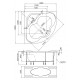 Акриловая ванна 1MarKa Afrodita 140x140 пристенная, четверть круга, объем 220 л.