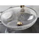 3SC ELEGANCE Раковина накладная D=435/h16 см без отверстия под смеситель донный клапан в комплекте цвет: прозрачный хрусталь/золото 24к. EL11ACRGD
