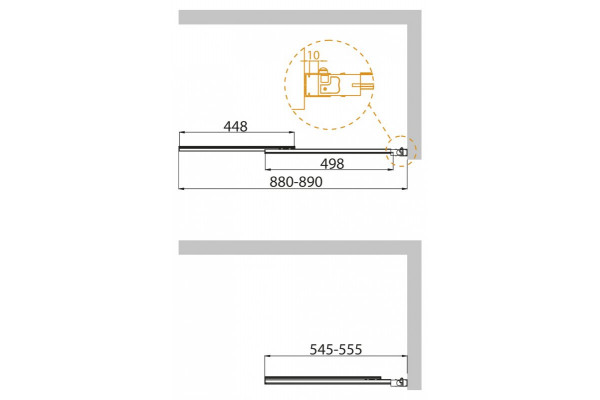 Шторка на ванну Cezares Slider VF-11-90/150-P-Cr стекло рифленое
