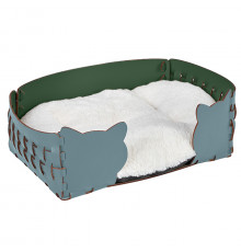 ADJ Лежанка Cat 45х30хН15 см. цвет: небесный/эвкалипт