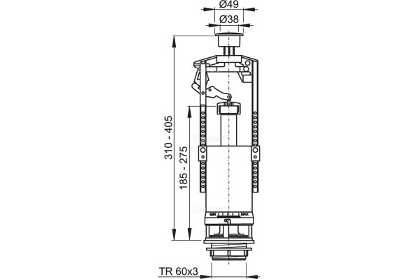 Сливной механизм со стоп-кнопкой Alcaplast A2000-CHROM