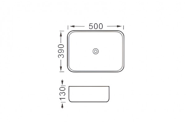 Раковина накладная Aquatek ВЕГА AQ5515-MB 500*390*130мм, черный матовый