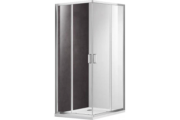 AQ ARI KV 08020CH Душевой уголок квадратный, двери раздвижные 800x800x2000 профиль хром, стекло прозрачное