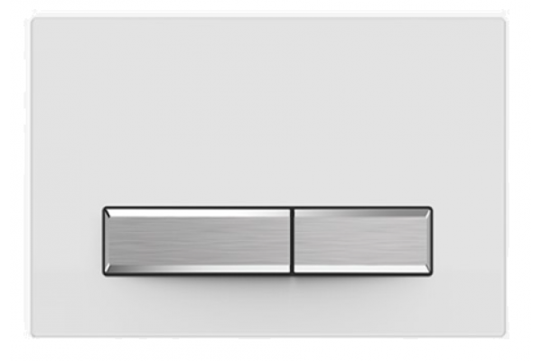 KDI-0000022 (009A-1) Панель смыва Slim Белая глянец (клавиша прямоугольная, никель )