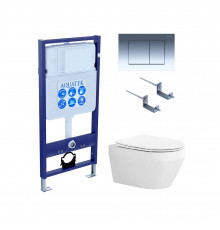 Set AQUATEK ЛЕЯ (рама AQUATEK Standard INS-0000012 с звукоиз.прокладкой+крепеж KKI-0000002+кнопкаKDI-0000010+унитаз ЛЕЯ AQ1199-00 с крышкой-сиденьем