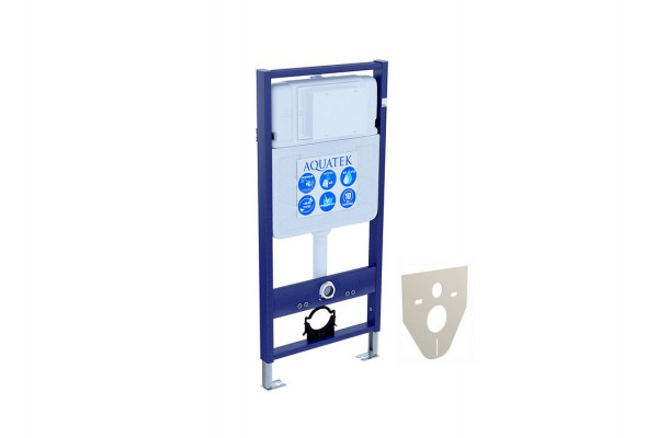 Set AQUATEK ЛЕЯ (рама AQUATEK Standard INS-0000012 с звукоиз.прокладкой+крепеж KKI-0000002+кнопкаKDI-0000010+унитаз ЛЕЯ AQ1199-00 с крышкой-сиденьем