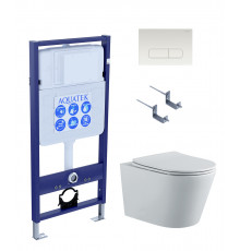 SET AQUATEK ВЕГА-1905-013 (рама AQUATEK Standard INS-0000012 с клавишей KDI-0000013 и крепежом KKI-0000002+унитаз ВЕГА AQ1905-00 с тонким сиденьем sc