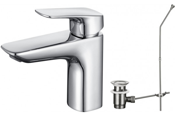 Смеситель для раковины AQUATEK ВЕГА 97, с донным клапаном, AQ1011CR