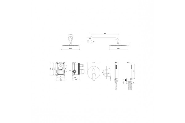 Душевой комплект Set 3 в 1 AQUATEK БЕТТА, хром AQ1172CR