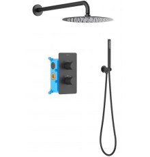 Душевой комплект Set 3 в 1 AQUATEK ЕВРОПА, матовый черный AQ1376MB