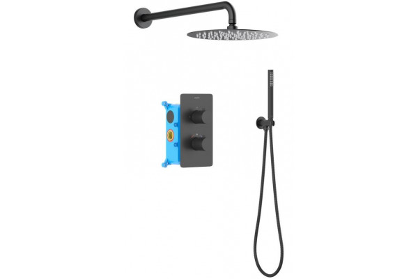 Душевой комплект Set 3 в 1 AQUATEK ЕВРОПА, матовый черный AQ1376MB