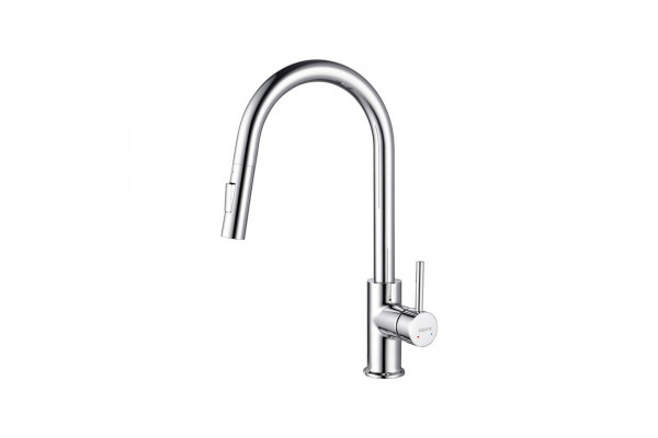 Смеситель для кухни AQUATEK ЕВРОПА, с вытяжным изливом 2 jet, хром AQ1384CR