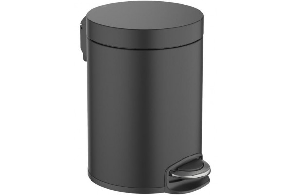 Корзина для мусора AQUATEK, с педалью, 5л, матовый черный AQ4991MB