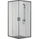 AQ ARI KV 09020BL Душевой уголок квадратный, двери раздвижные 900x900x2000 профиль черный, стекло прозрачное