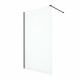 AQ WIW 14020BL Душевая перегородка Walk in с держателем 1400x2000 профиль черный, стекло прозрачное