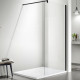 AQ WIW 14020BL Душевая перегородка Walk in с держателем 1400x2000 профиль черный, стекло прозрачное
