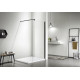 AQ WIW 14020BL Душевая перегородка Walk in с держателем 1400x2000 профиль черный, стекло прозрачное
