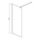 AQ WIW 14020BL Душевая перегородка Walk in с держателем 1400x2000 профиль черный, стекло прозрачное