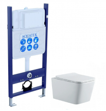 SET AQUATEK ЛИБРА N-14: Рама AQUATEK Standard INS-0000014 без клавиши и крепежа + Унитаз ЛИБРА New AQ0530N-00 с тонким сиденьем soft-close