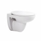 AQ1901WS-00 (Унитаз без крышки) ЕВРОПА Унитаз подвесной безободковый 525*360*320мм, тонкое сиденье с механизмом плавного закрывания, крепеж