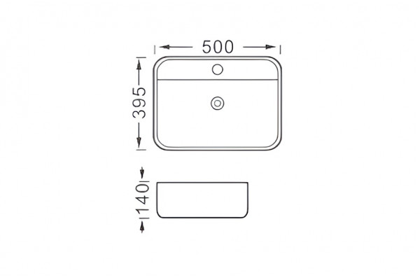 Раковина накладная Aquatek ВЕГА AQ5506-MB 500*395*140мм, черный матовый