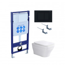 Set AQUATEK АМАДЕО (рама AQUATEK Standard INS-0000012 с звукоиз.прокладкой+крепеж KKI-0000002+кнопкаKDI-0000012+унитаз АМАДЕО AQ1163-00+крышка-сиденье