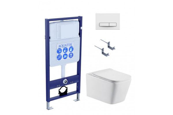 SET AQUATEK ЛИБРА N KDI21(рама AQUATEK Standard INS-0000012 с клавишей KDI-0000021 и крепежом KKI-0000002+унитаз ЛИБРА AQ0530N-00 с тонким сиденьем sc