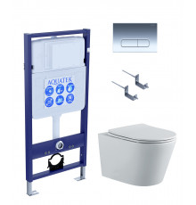 SET AQUATEK ВЕГА-1905-016 (рама AQUATEK Standard INS-0000012 с клавишей KDI-0000016 и крепежом KKI-0000002+унитаз ВЕГА AQ1905-00 с тонким сиденьем sc
