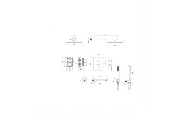 Душевой комплект Set 4 в 1 AQUATEK ЛИРА, хром AQ1473CR