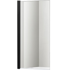 AQ DEL SBA 08015BL Шторка на ванну, одноэлементная, поворотная 800X1500 профиль черный, стекло прозрачное