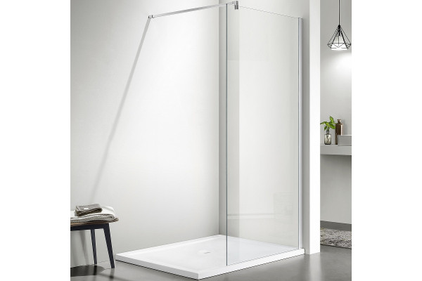 AQ WIW 14020CH Душевая перегородка Walk in с держателем 1400x2000 профиль хром, стекло прозрачное