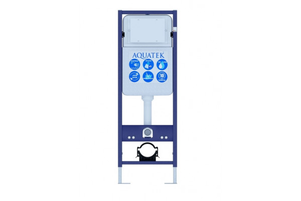 Инсталляция для подвесного унитаза узкая Aquatek Standart 37 INS-0000017, 1130*370*150 мм + звукоизоляционная прокладка