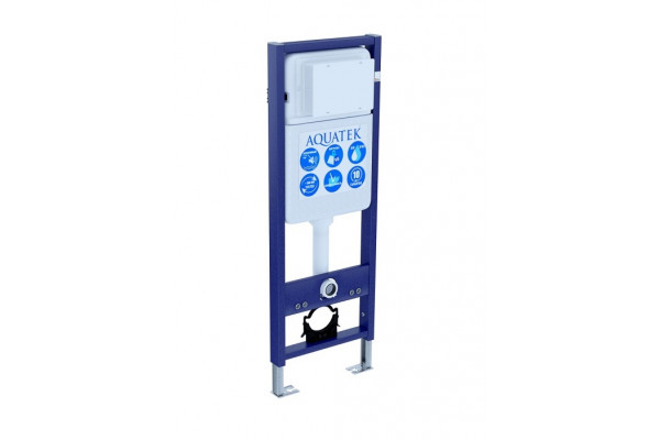 Инсталляция для подвесного унитаза узкая Aquatek Standart 37 INS-0000017, 1130*370*150 мм + звукоизоляционная прокладка
